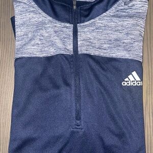 Adidas Mens XL Blue and Gray Golf Half-Zip Light Pullover